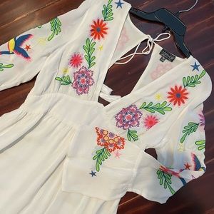 TOPSHOP Embroidery Dress Size 10